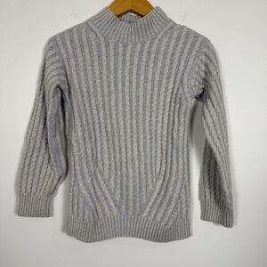 Linea Maglia Italian Cable Knit Mock Neck Sweater Size S | Wool Cashmere Blend